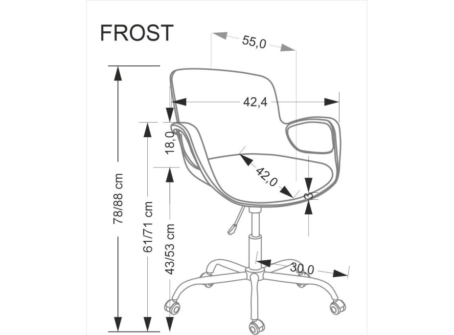 Detská otočná stolička FROST - biela