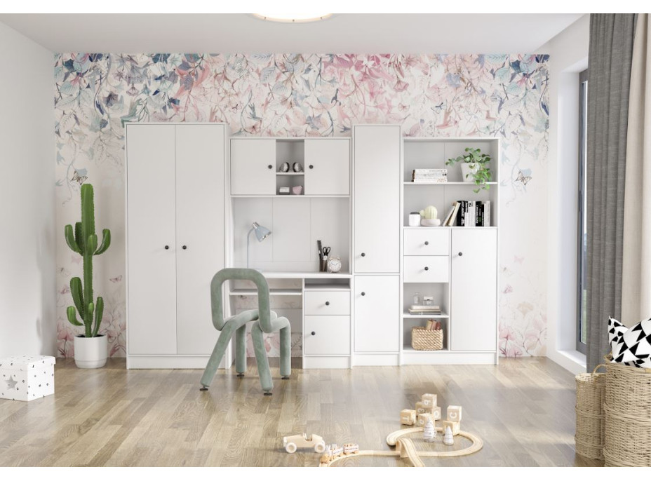 Posteľ so šuplíkmi OLAF 200x90 cm - biela/antracitová