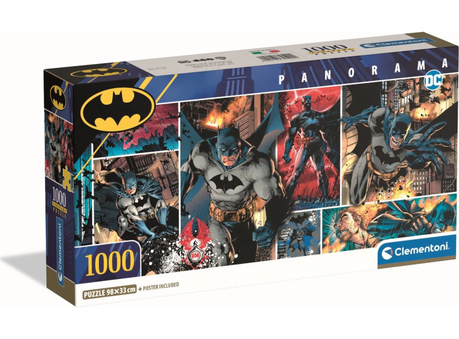 CLEMENTONI Panoramatické puzzle Batman 1000 dielikov