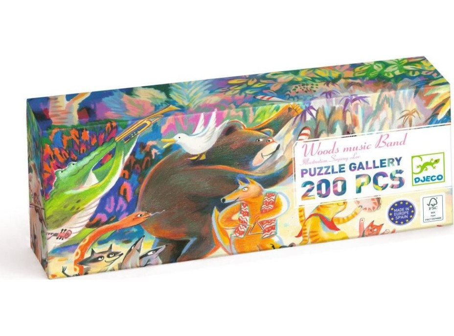 DJECO Panoramatické puzzle Lesné zvieratká 200 dielikov