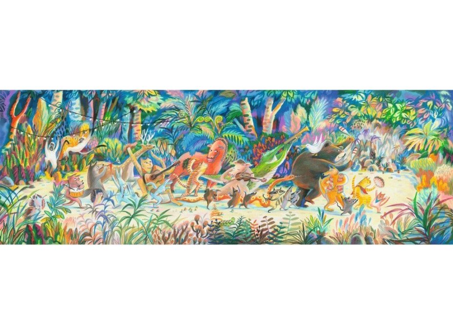 DJECO Panoramatické puzzle Lesné zvieratká 200 dielikov