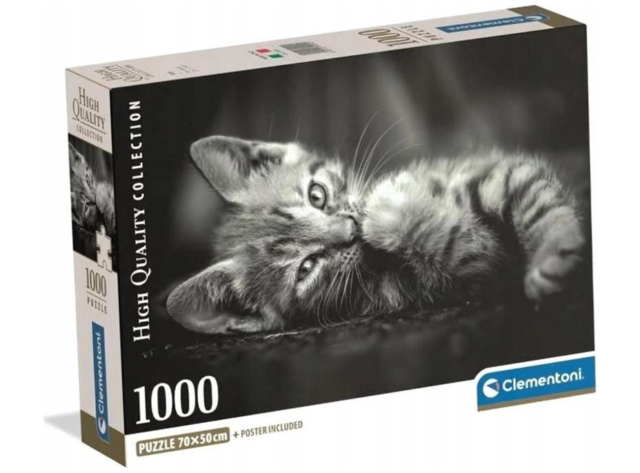 CLEMENTONI Puzzle Čiernobiele mačiatko 1000 dielikov
