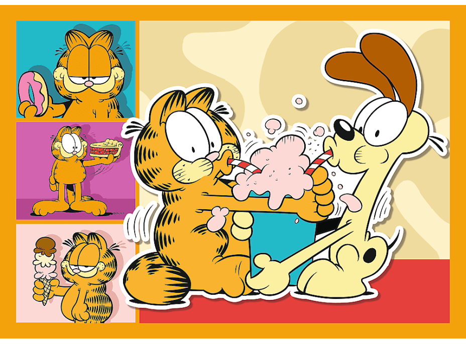 TREFL Puzzle Garfield miluje lasagne 4v1 (35,48,54,70 dielikov)