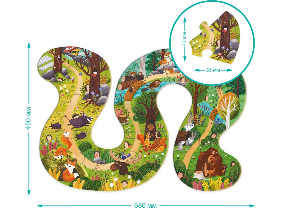 DODO Puzzle Kto žije v lese? 16 dielikov