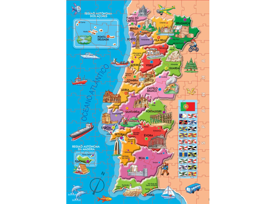 EDUCA Puzzle Mapa Portugalska 150 dielikov