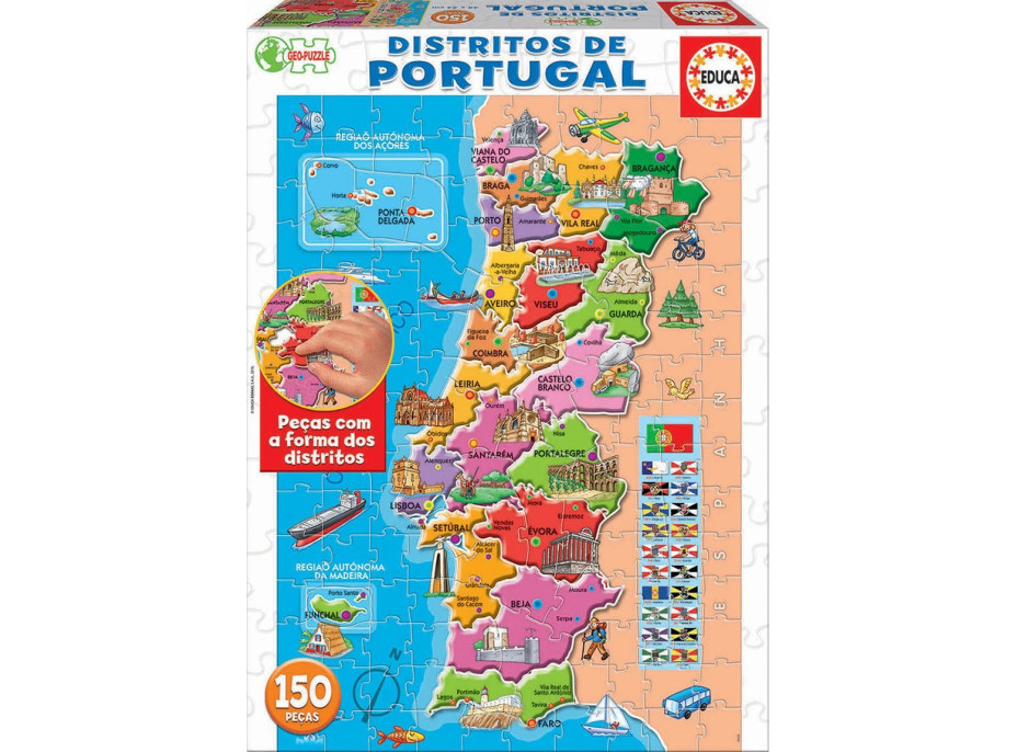EDUCA Puzzle Mapa Portugalska 150 dielikov