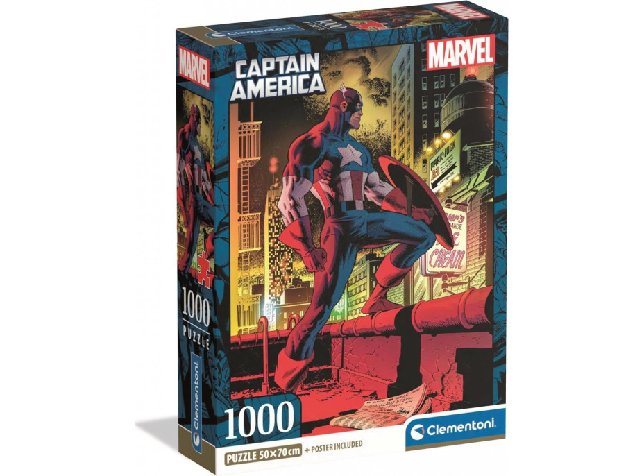 CLEMENTONI Puzzle Marvel: Kapitán Amerika 1000 dielikov