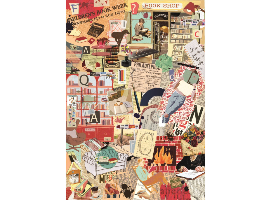 CLEMENTONI Puzzle More is More: Knihy a písanie 1000 dielikov