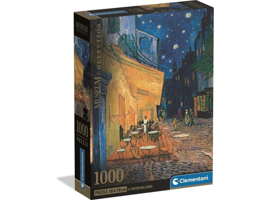 CLEMENTONI Puzzle Museum Collection: Terasa kaviarne v noci 1000 dielikov