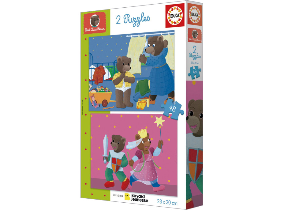 EDUCA Puzzle Petit Our Brun 2x48 dielikov