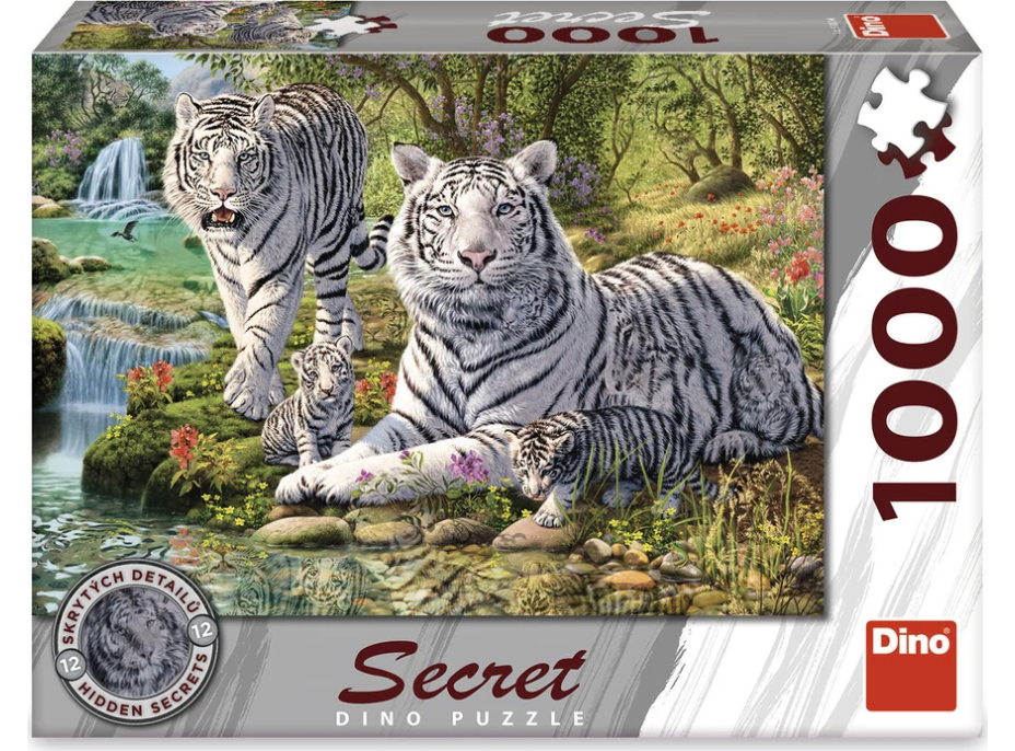 DINO Puzzle Secret Collection: Bieli tigre 1000 dielikov