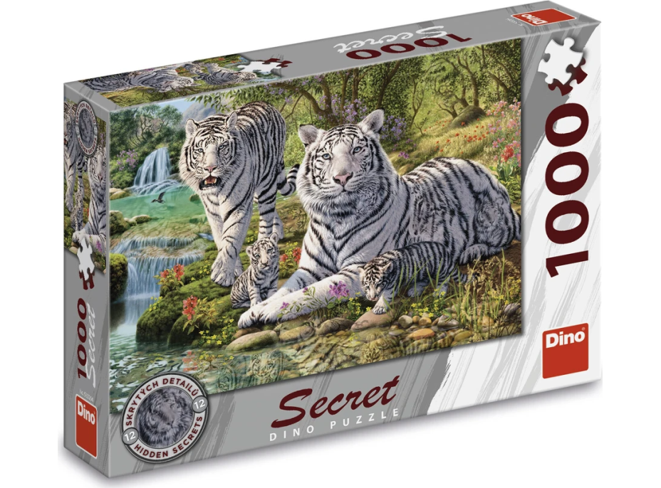 DINO Puzzle Secret Collection: Bieli tigre 1000 dielikov