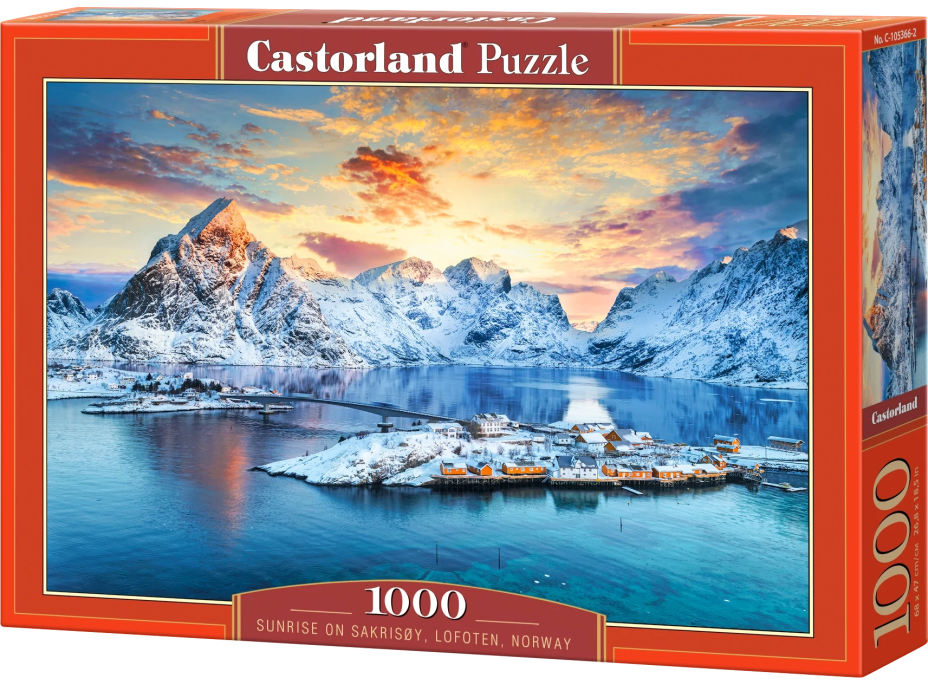 CASTORLAND Puzzle Východ slnka nad Sakrisøy, Lofoty, Nórsko 1000 dielikov