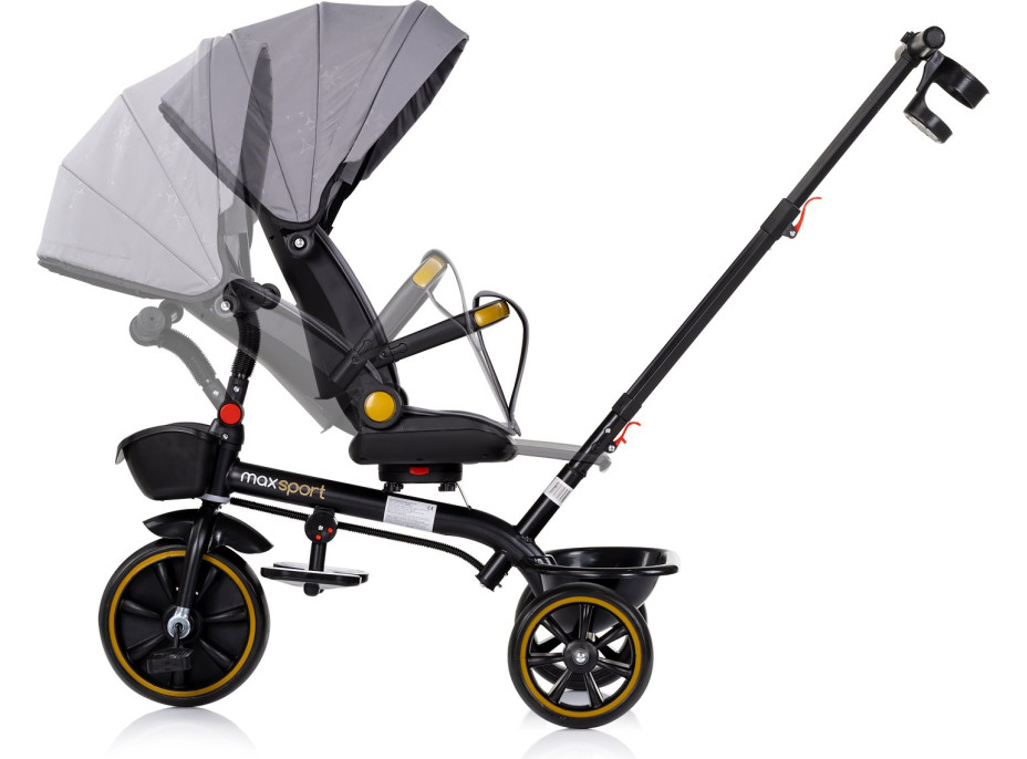 CHIPOLINO Trojkolka so strieškou Max Sport 2v1 Anthracite