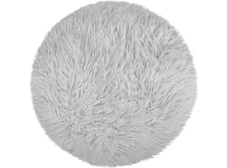 Dekoratívny okrúhly vankúš FLUFFY - 35 cm - šedý