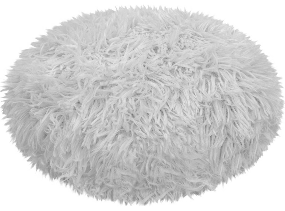Dekoratívny okrúhly vankúš FLUFFY - 35 cm - šedý