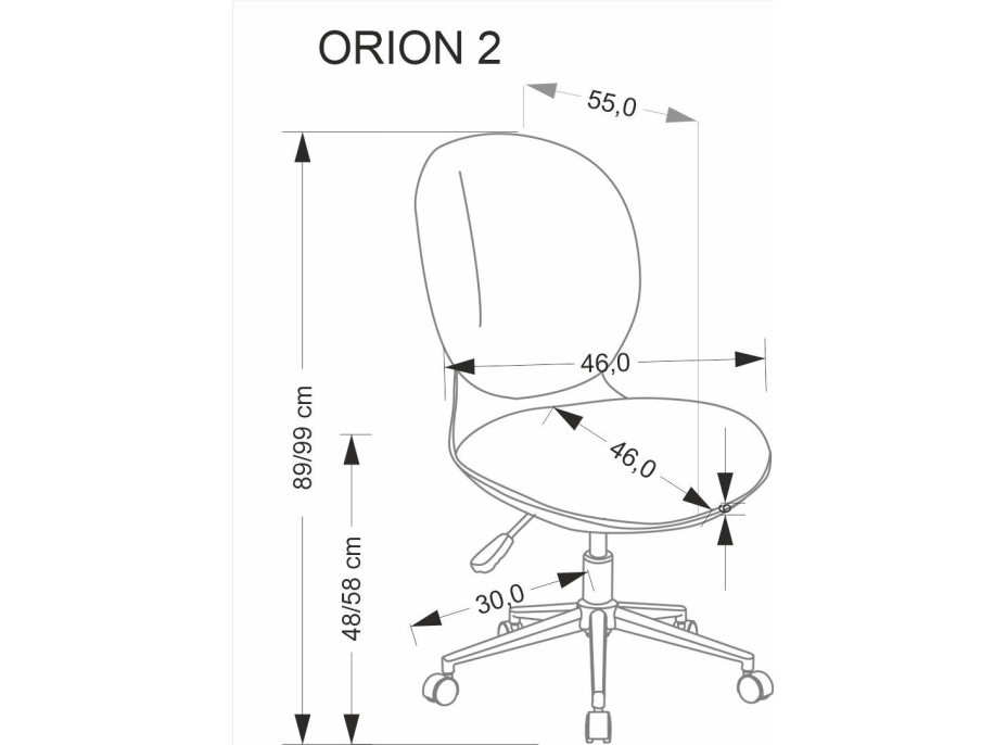 Detská otočná stolička ORION 2 - biela/svetlo šedá