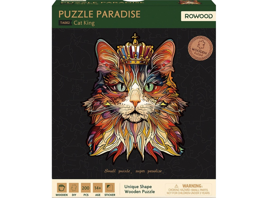 RoboTime Drevené puzzle Mačacie kráľ