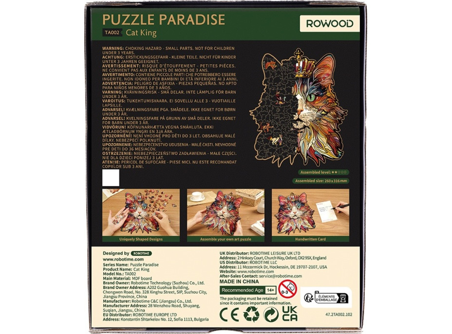 RoboTime Drevené puzzle Mačacie kráľ