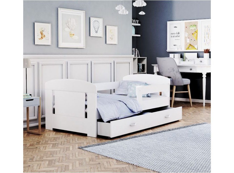 Detská posteľ so zásuvkou PHILIP - 180x80 cm - biela