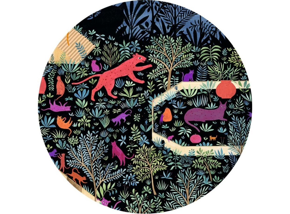 DJECO Panoramatické puzzle Kráľovstvo mačiek 500 dielikov