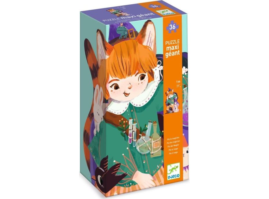 DJECO Podlahové obrysové puzzle Čarodejník Pio 36 dielikov