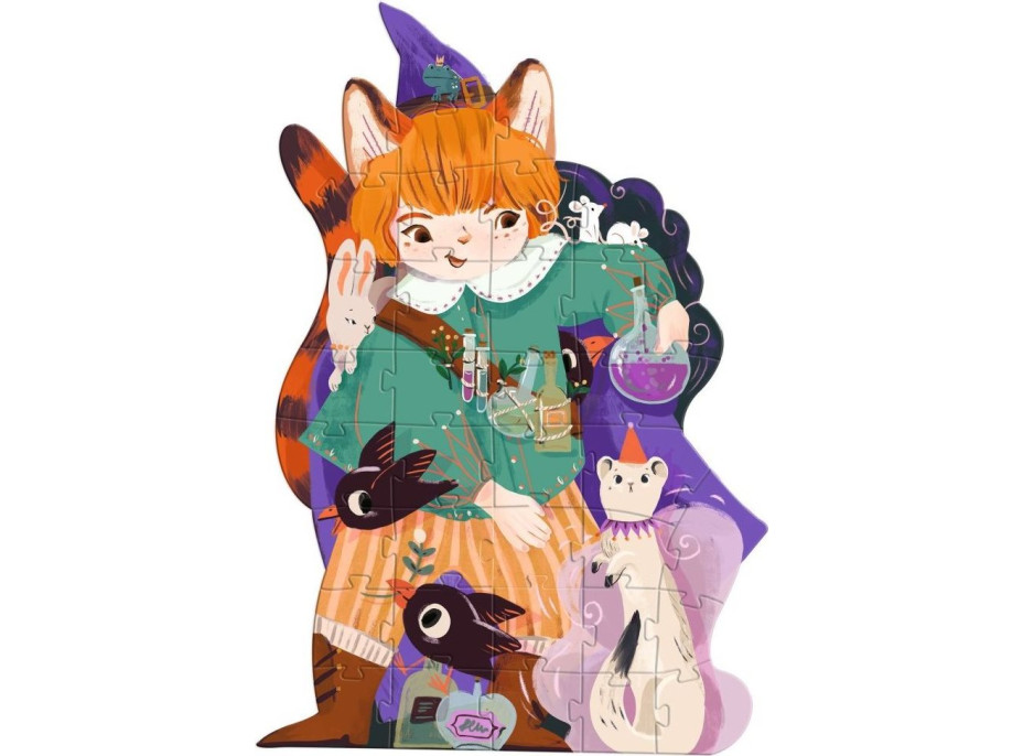 DJECO Podlahové obrysové puzzle Čarodejník Pio 36 dielikov