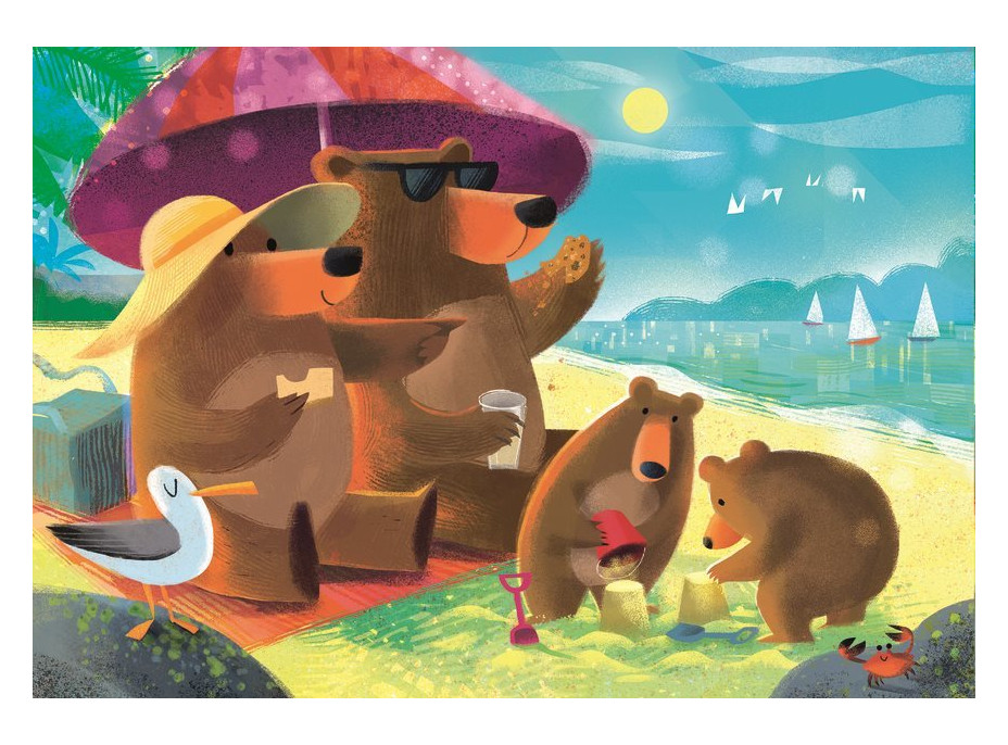 RAVENSBURGER Puzzle Medvedia rodinka na výlete 2x24 dielikov