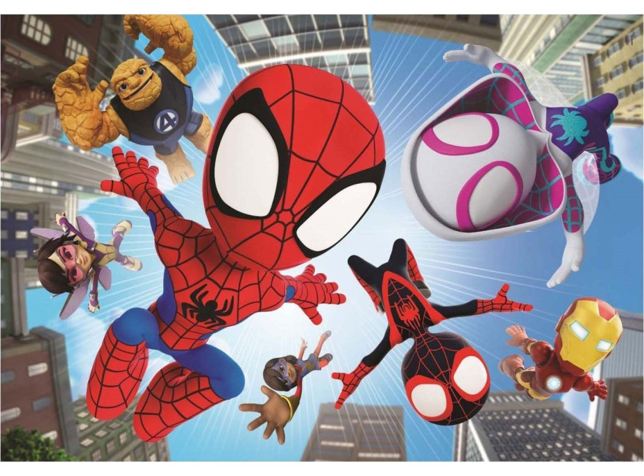 CLEMENTONI Puzzle Spidey a jeho priatelia: Vo vzduchu MAXI 104 dielikov