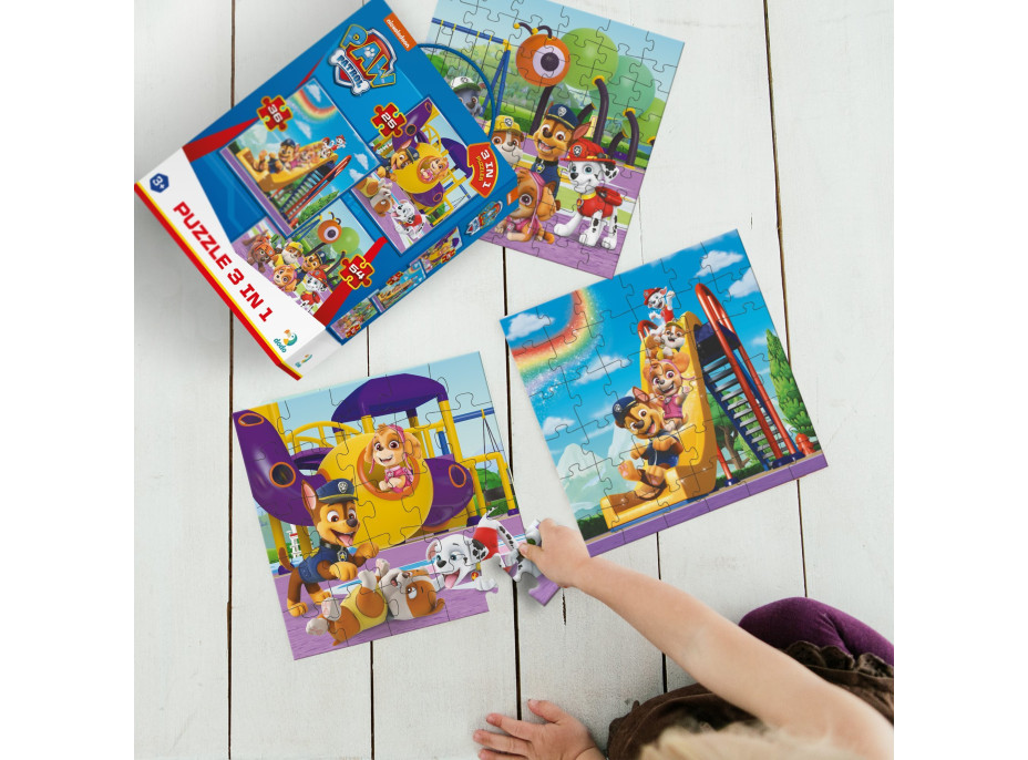 DODO Puzzle Tlapková patrola: Na ihrisku 3v1 (25,36,54 dielikov)