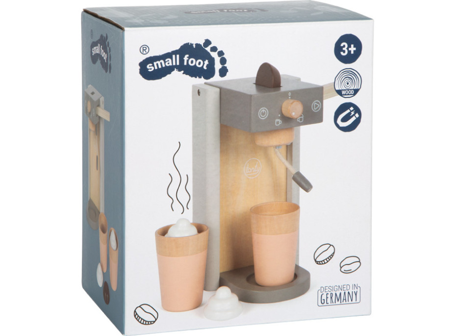 small foot Drevený kávovar s príslušenstvom Tasty šedý