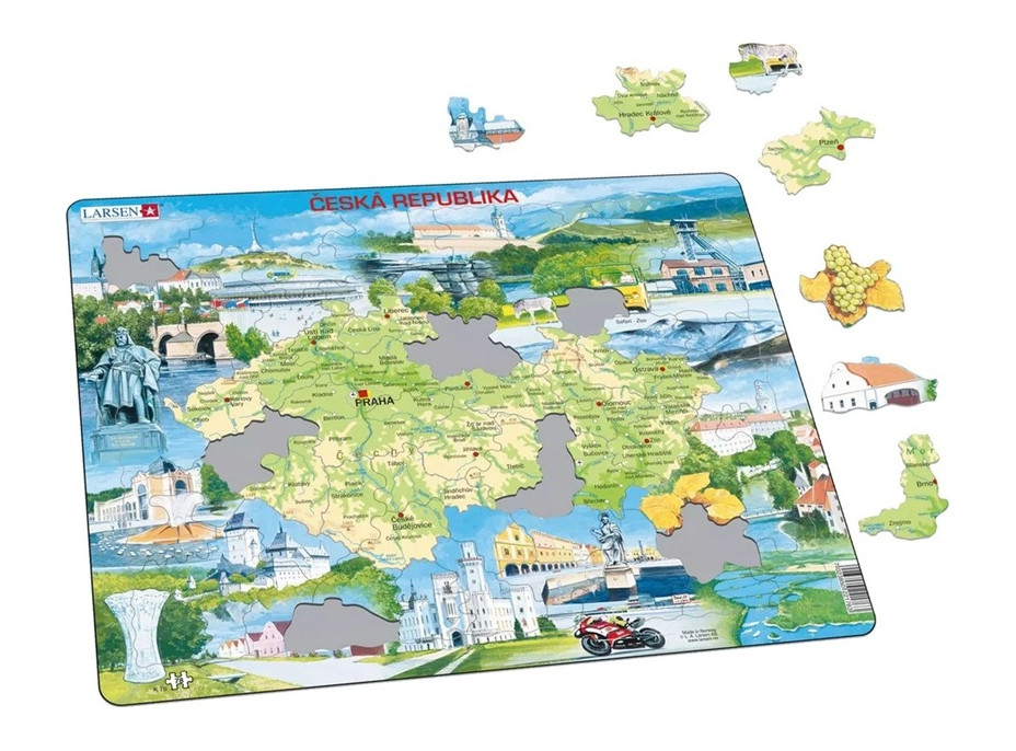 Larsen Vzdelávacie puzzle Česká republika Pamiatky 78 dielikov