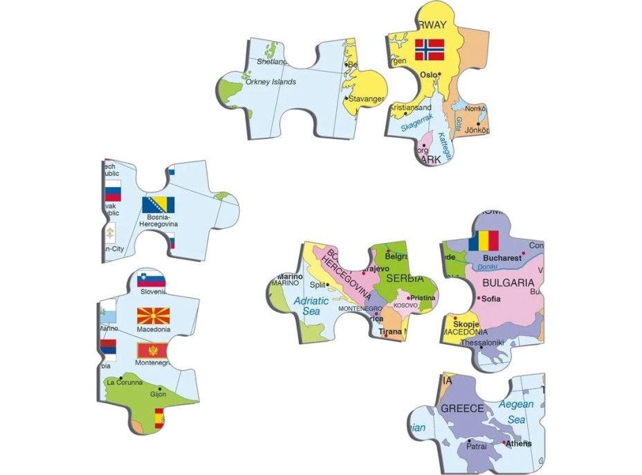 Larsen Vzdelávacie puzzle Európa Politická mapa 48 dielikov