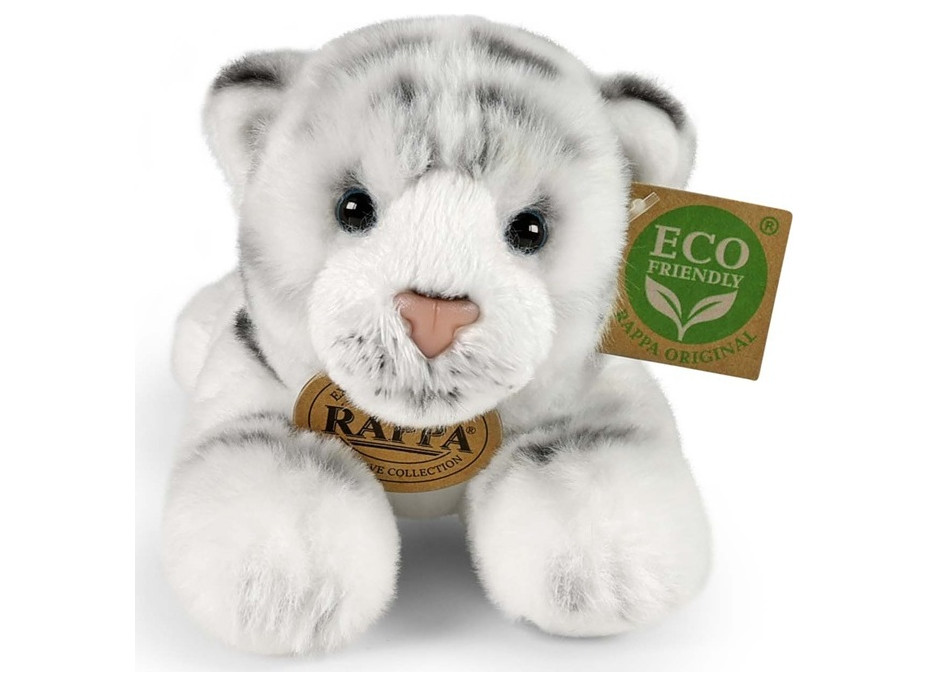 Rappa Plyšový tiger biely ležiaci 17 cm ECO-FRIENDLY