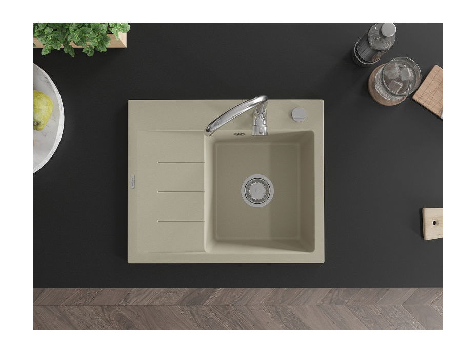 Kuchynský granitový drez GASPAR - 60 x 50 cm - béžový, 6523605000-69