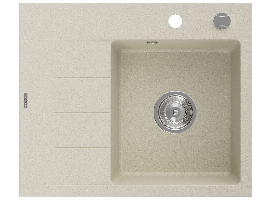 Kuchynský granitový drez GASPAR - 60 x 50 cm - béžový, 6523605000-69