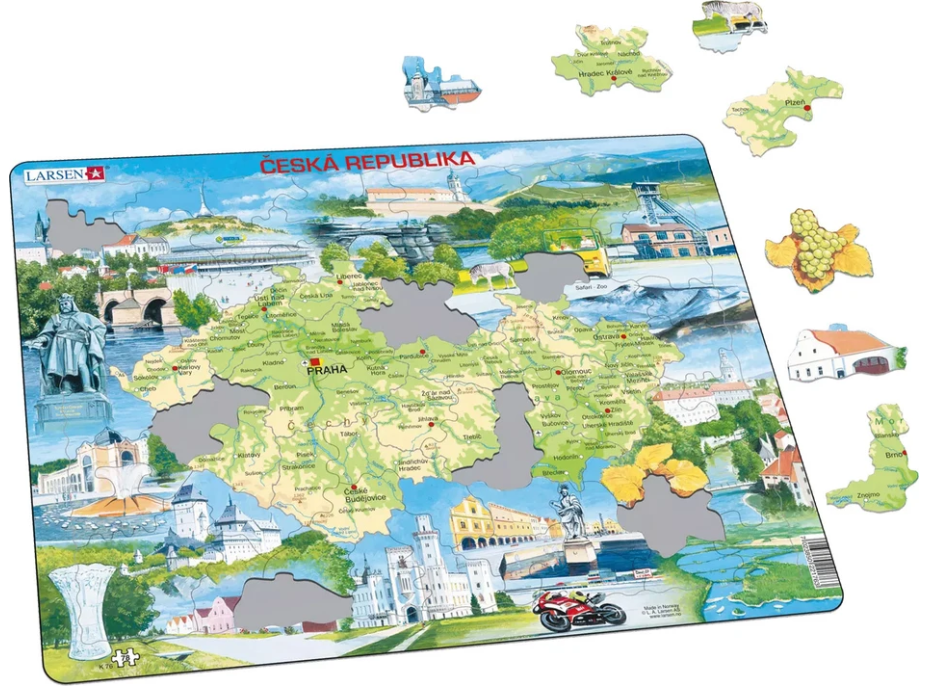 LARSEN Puzzle Česká republika pamiatky 78 dielikov