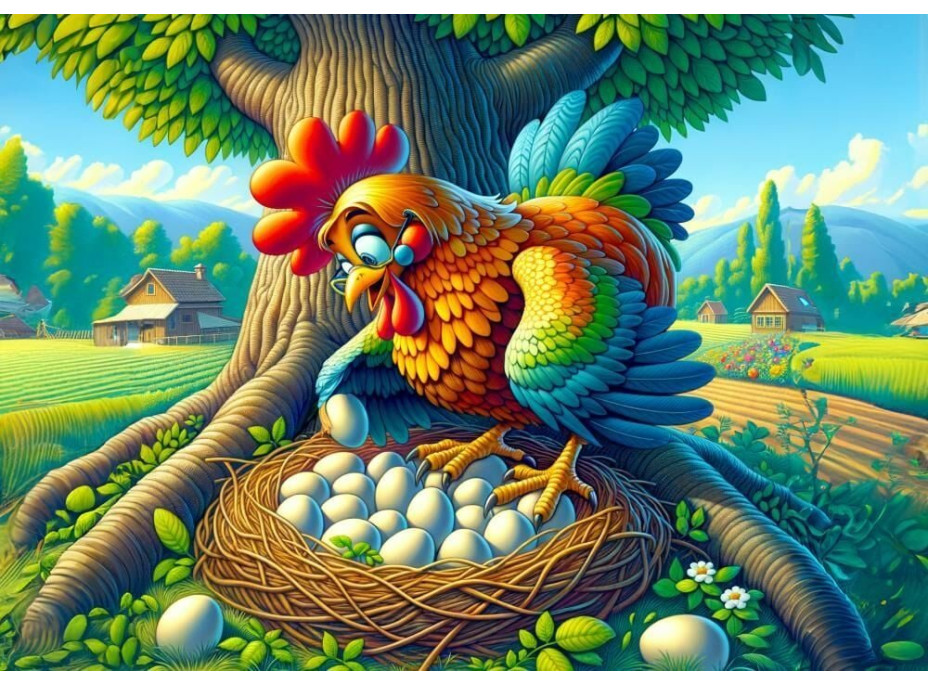 ART PUZZLE Puzzle Kohút s vajíčkami 25 dielikov