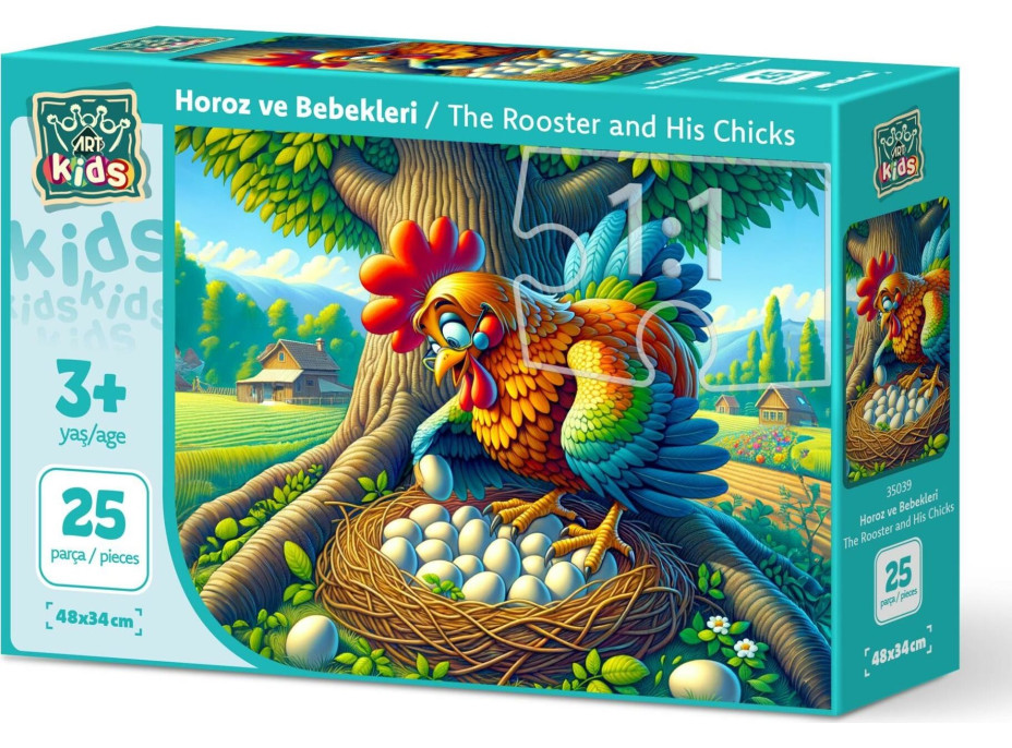 ART PUZZLE Puzzle Kohút s vajíčkami 25 dielikov