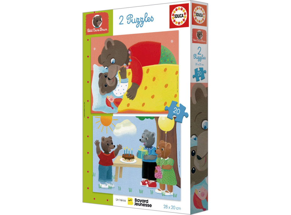 EDUCA Puzzle Petit Our Brun 2x20 dielikov