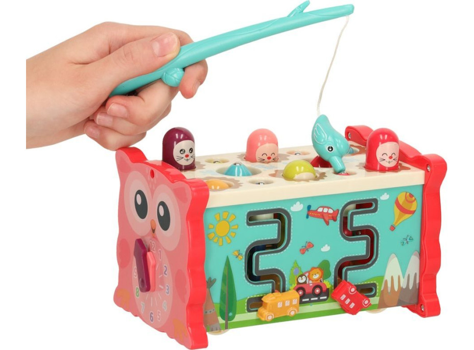 KIK Senzorický box s kladivkom 8v1 Sova