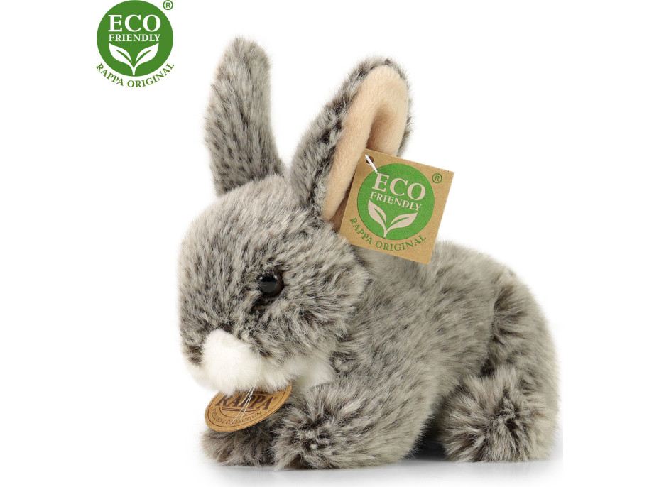 Rappa Plyšový králik tmavo šedý ležiaci 17 cm ECO-FRIENDLY