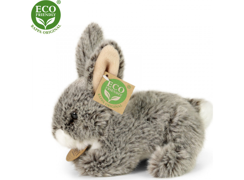 Rappa Plyšový králik tmavo šedý ležiaci 17 cm ECO-FRIENDLY