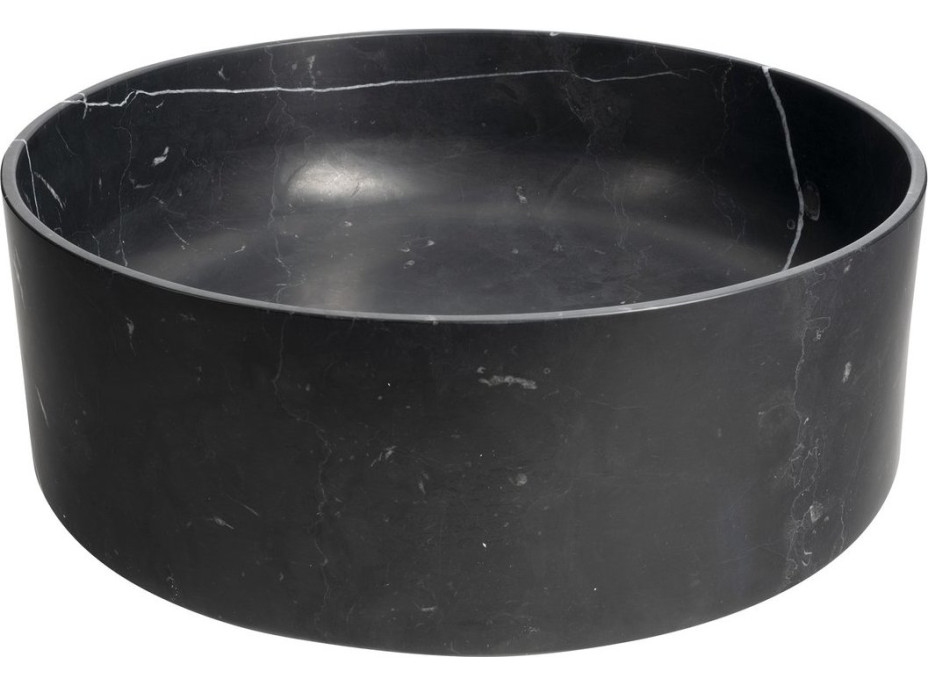 Sapho BLOK kamenné umývadlo na dosku, Ø 40cm, matný čierny Marquin 2401-52
