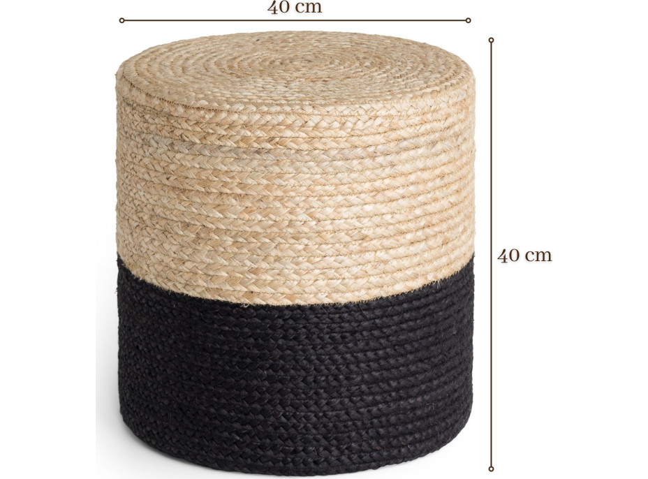 Sedací vak JUTTA POUF 106237 Beige/Black