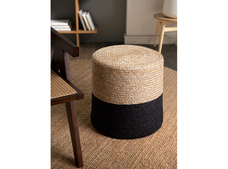 Sedací vak JUTTA POUF 106237 Beige/Black