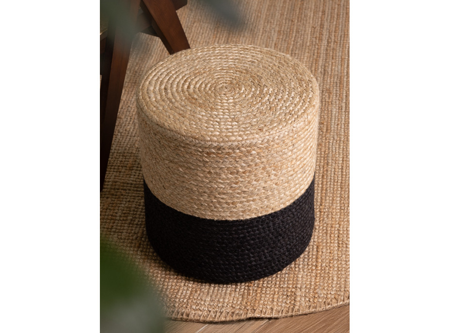 Sedací vak JUTTA POUF 106237 Beige/Black