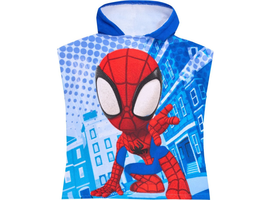 Detská rýchloschnúca osuška s kapucňou SPIDEY 50x100 cm - modrá