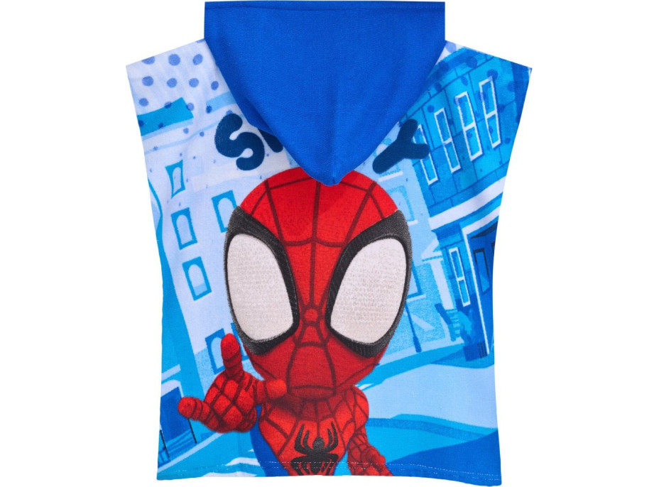 Detská rýchloschnúca osuška s kapucňou SPIDEY 50x100 cm - modrá