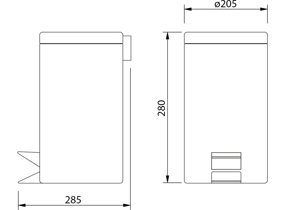 Aqualine SIMPLE LINE odpadkový kôš okrúhly 5l, čierna mat 26105